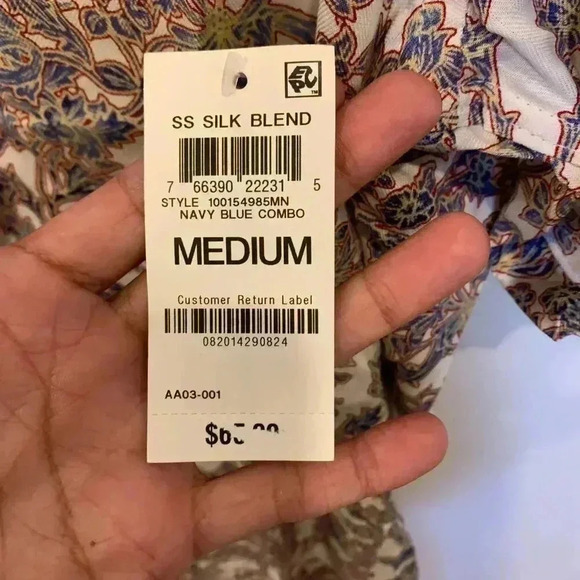 Mens Club Room Silk Blend Button Down M NWT - B5 - Picture 2 of 5